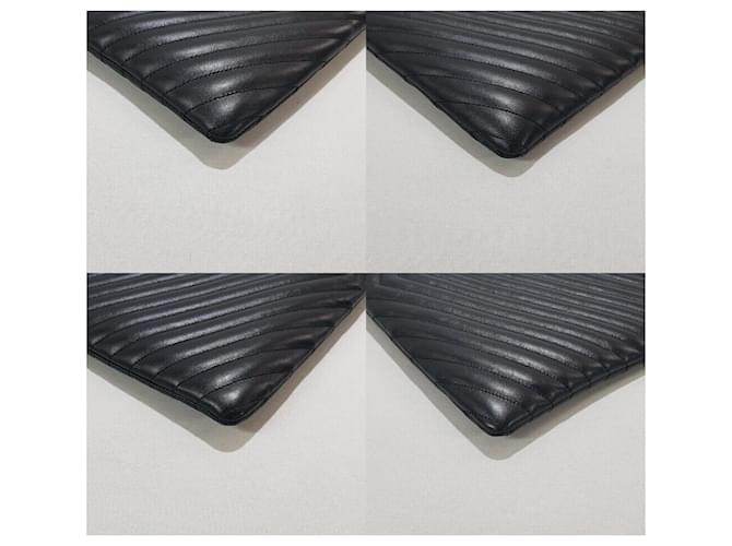 Saint Laurent Clutch Monogram Matelassé Large Nero - vista 8