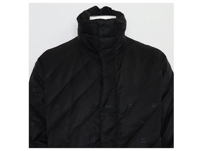Fendi Men's Down Jacket with FF Logo in Black - view 2