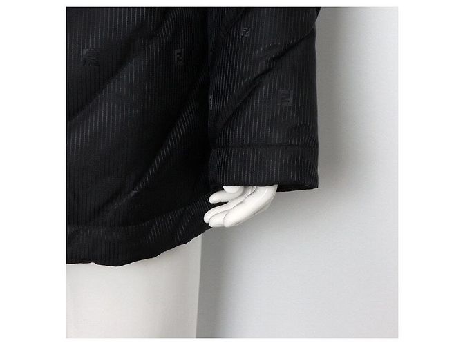 Fendi Men's Down Jacket with FF Logo in Black - view 3