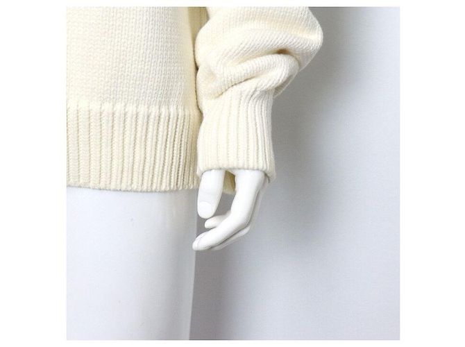 Off White Baumwollstrick mit schwarzem Logo für Herren Weiß - Ansicht 3