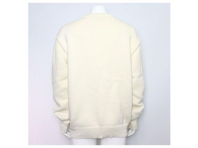 Off White Baumwollstrick mit schwarzem Logo für Herren Weiß - Ansicht 4
