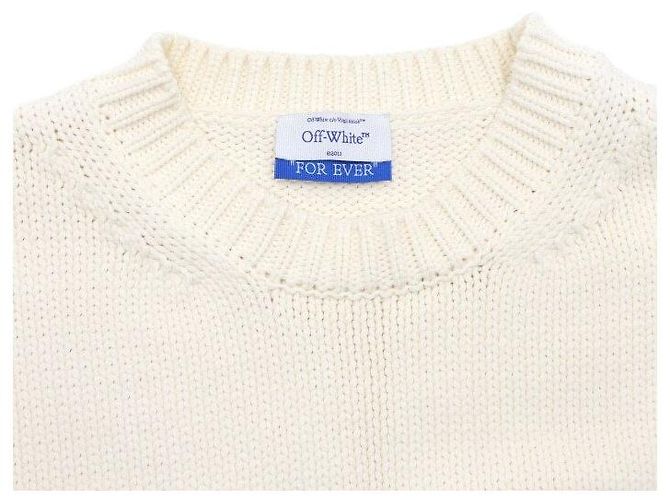 Off White Baumwollstrick mit schwarzem Logo für Herren Weiß - Ansicht 5