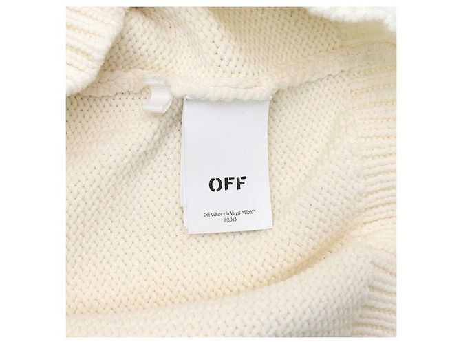 Off White Baumwollstrick mit schwarzem Logo für Herren Weiß - Ansicht 7