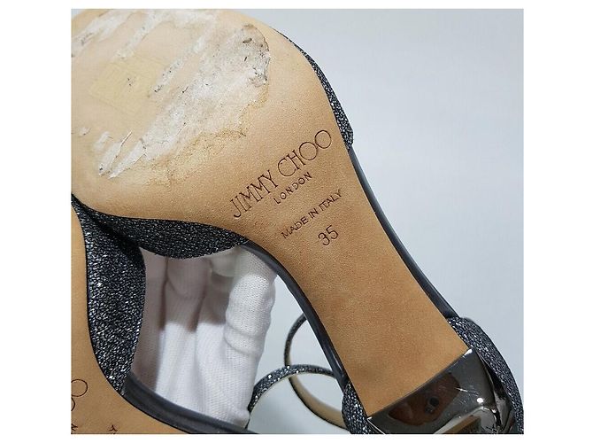 Jimmy Choo Décolleté glitterati Argento - vista 6
