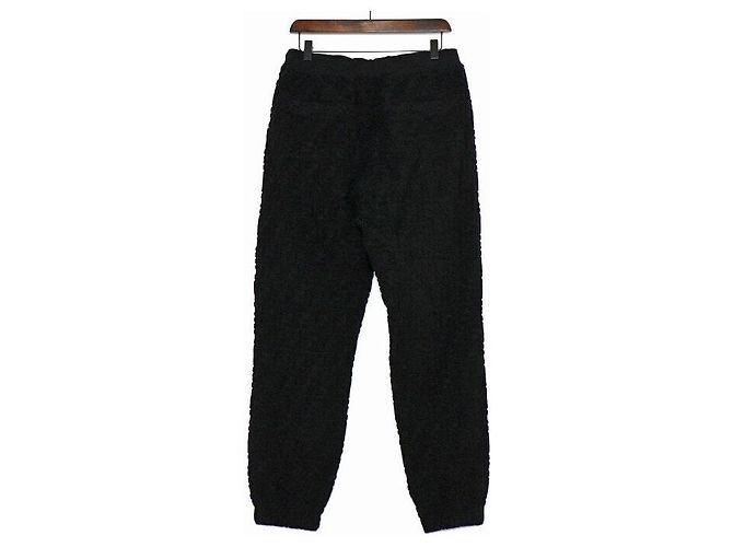 Fendi Pantaloni della tuta in cotone ricamati da uomo Nero - vista 4
