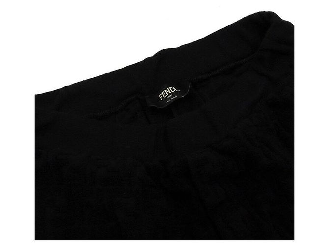 Fendi Pantaloni della tuta in cotone ricamati da uomo Nero - vista 5