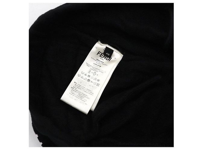 Fendi Pantaloni della tuta in cotone ricamati da uomo Nero - vista 6