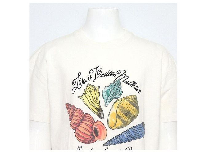 Louis Vuitton Weißes Baumwoll-T-Shirt mit Rundhalsausschnitt CONCH für Herren - Ansicht 2