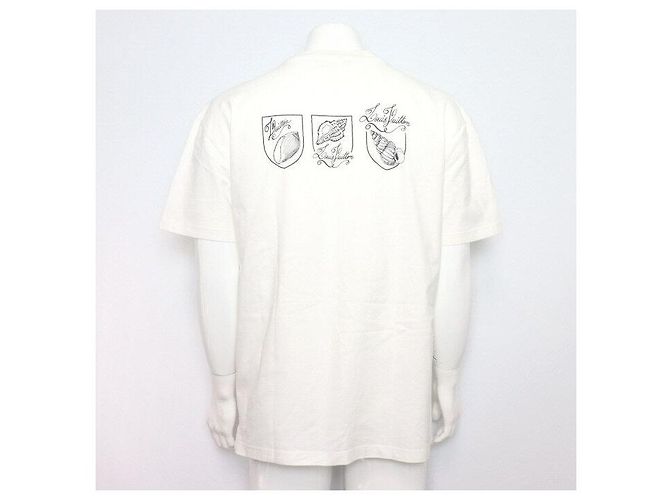 Louis Vuitton Weißes Baumwoll-T-Shirt mit Rundhalsausschnitt CONCH für Herren - Ansicht 4