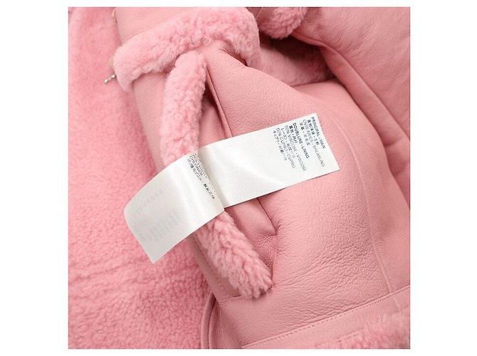 Louis Vuitton Abrigo corto con capucha de shearling para mujer Rosa - vista 6