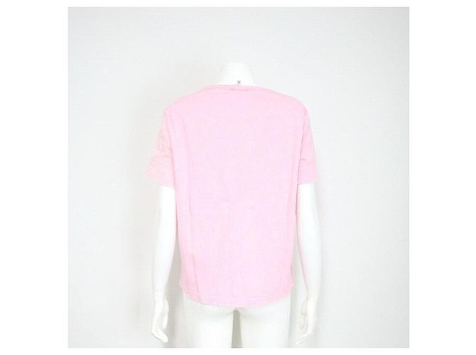 Chanel Short Sleeve T-Shirt Season mit kristallbesetztem Logo Pink - Ansicht 4