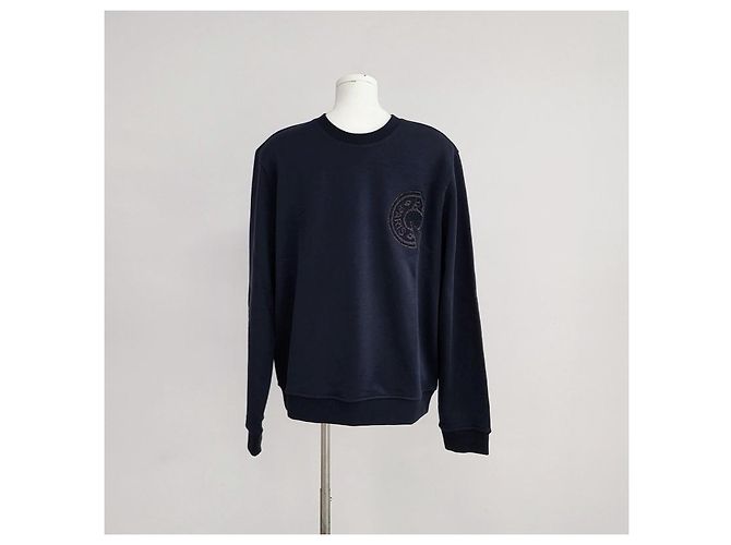 Hermès Pull col rond pour homme Marine Noir - vue 6