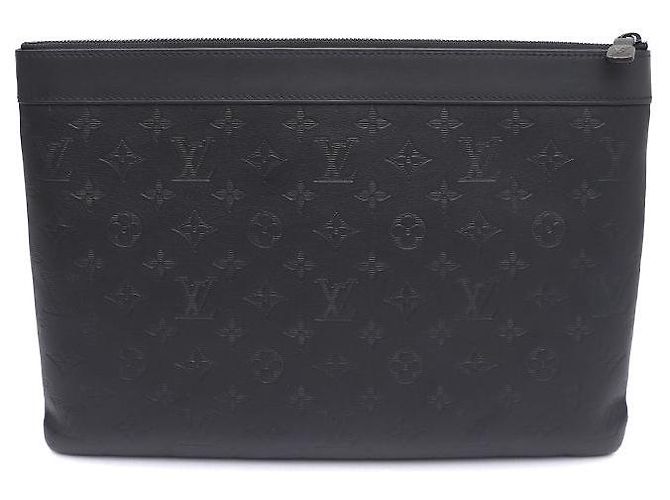 Louis Vuitton Clutch Monogram Shadow Nero - vista 3