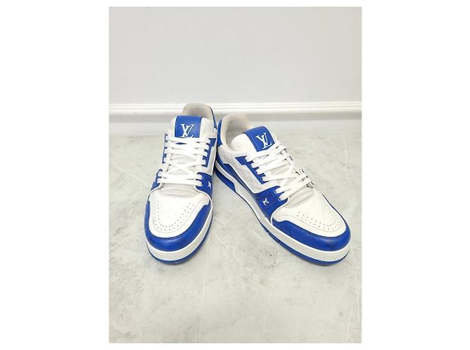 Louis Vuitton Sneakers Trainer Monogram LV blu - vista 3