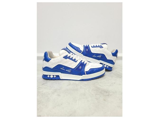 Louis Vuitton Sneakers Trainer Monogram LV blu - vista 4