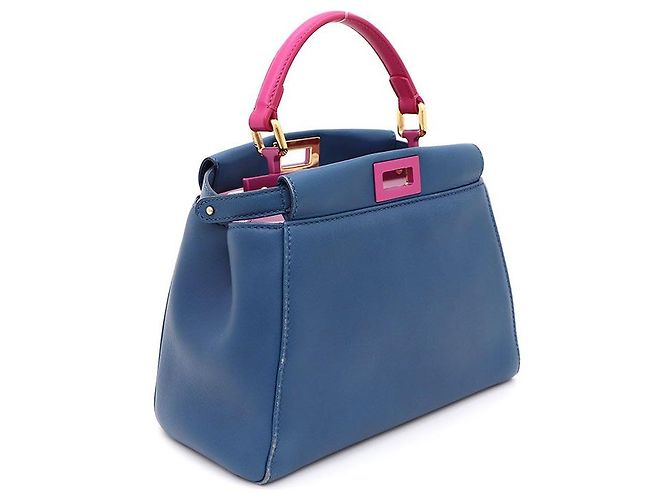 Borsa Tote e Borsa a Spalla Fendi Peekaboo Mini Blu - vista 2