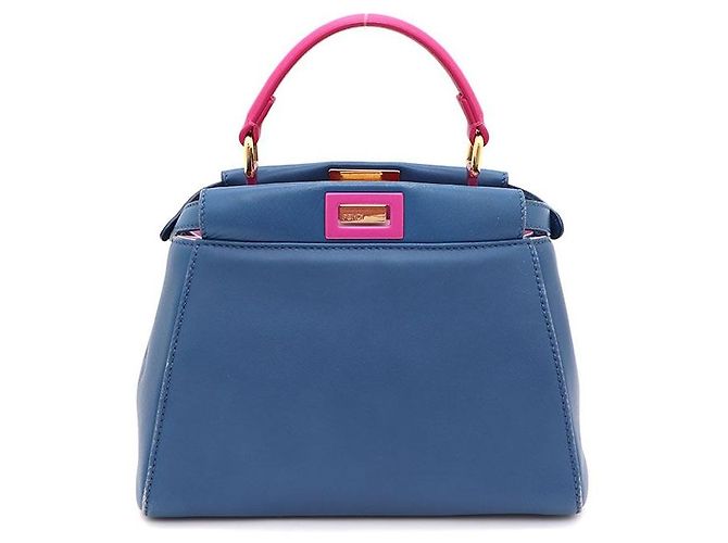 Borsa Tote e Borsa a Spalla Fendi Peekaboo Mini Blu - vista 3