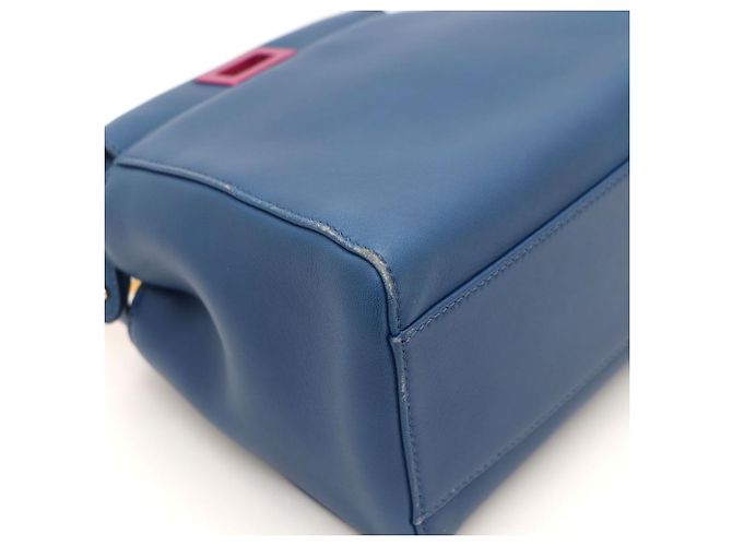 Borsa Tote e Borsa a Spalla Fendi Peekaboo Mini Blu - vista 5