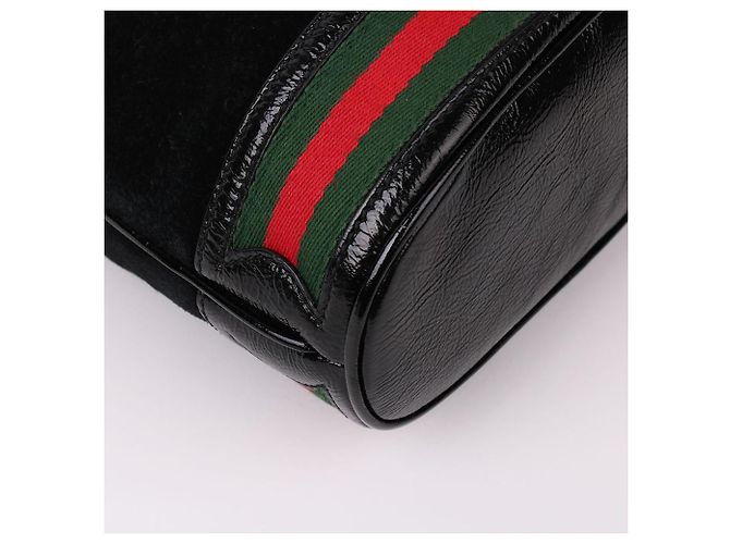 Gucci Piccola borsa a tracolla a secchiello in scamosciato nero - vista 9