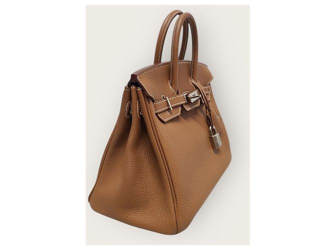 Hermès Borsa a tracolla Birkin in pelle Togo con finiture Oro e Argento D'oro - vista 3
