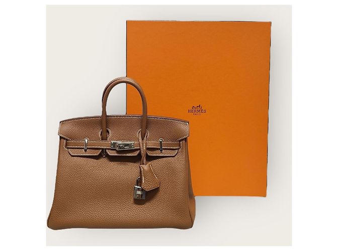 Hermès Borsa a tracolla Birkin in pelle Togo con finiture Oro e Argento D'oro - vista 7