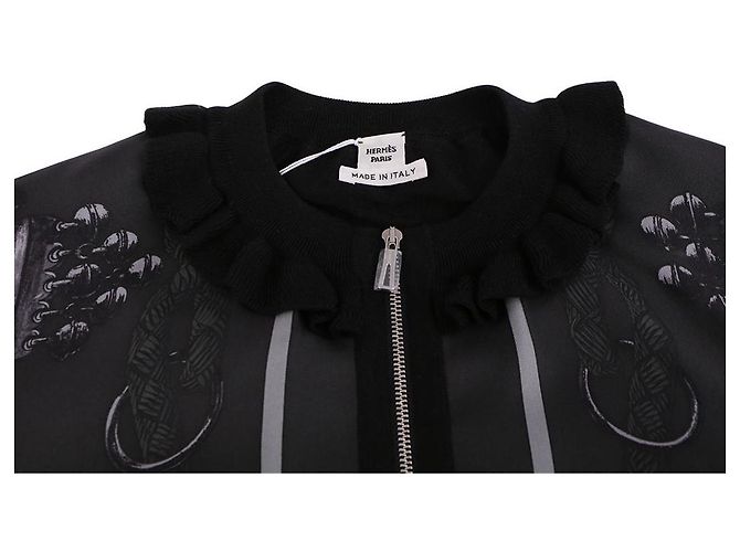 Hermès Palefroi Remix Twill-Cardigan mit langen Ärmeln Mehrfarben - Ansicht 10
