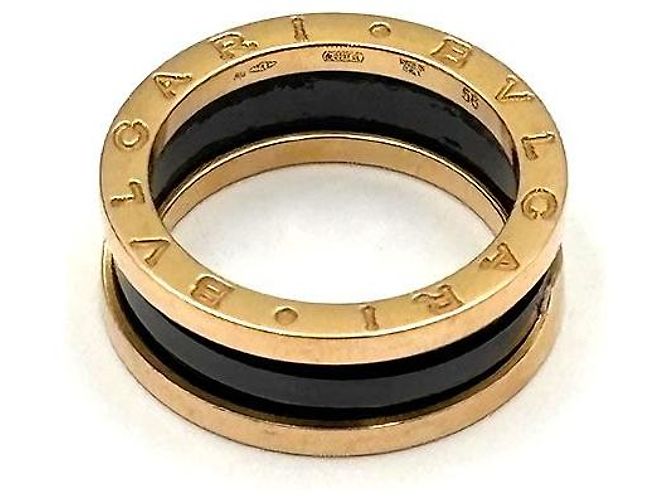 Bulgari Bvlgari Ring aus schwarzer Keramik und Roségold Größe Pink - Ansicht 5