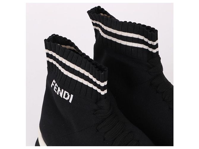 Fendi High-Top-Sneaker in Schwarz mit FF-Muster - Ansicht 5
