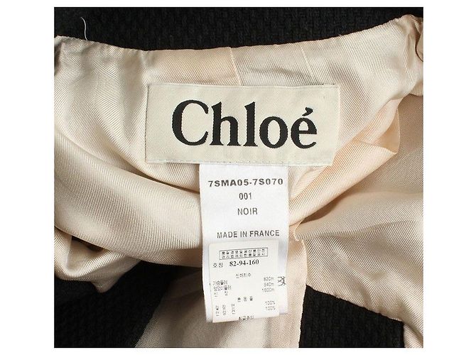 Chloé Abrigo negro de manga y doble botonadura - vista 3