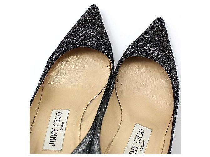 Jimmy Choo ROMY Glitter High Heel Pumps Schwarz - Ansicht 10
