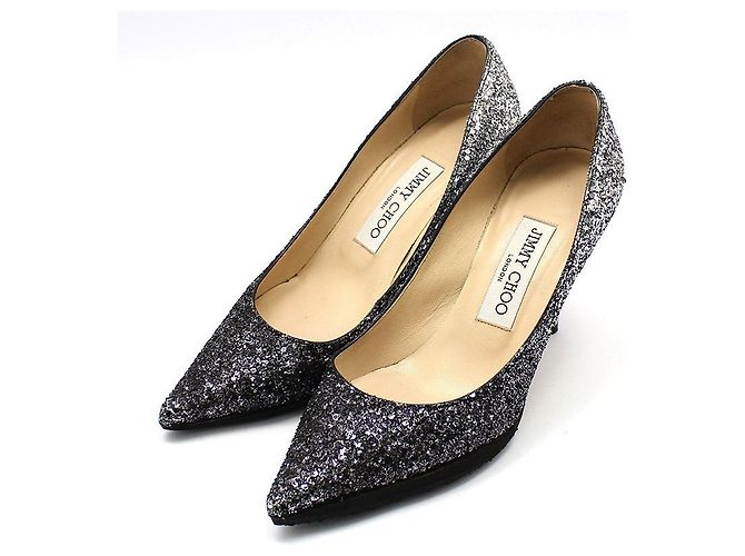 Jimmy Choo ROMY Glitter High Heel Pumps Schwarz - Ansicht 2