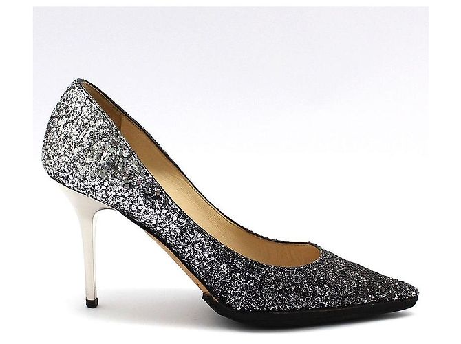 Jimmy Choo ROMY Glitter High Heel Pumps Schwarz - Ansicht 4