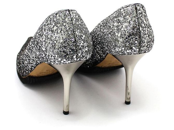 Jimmy Choo ROMY Glitter High Heel Pumps Schwarz - Ansicht 5