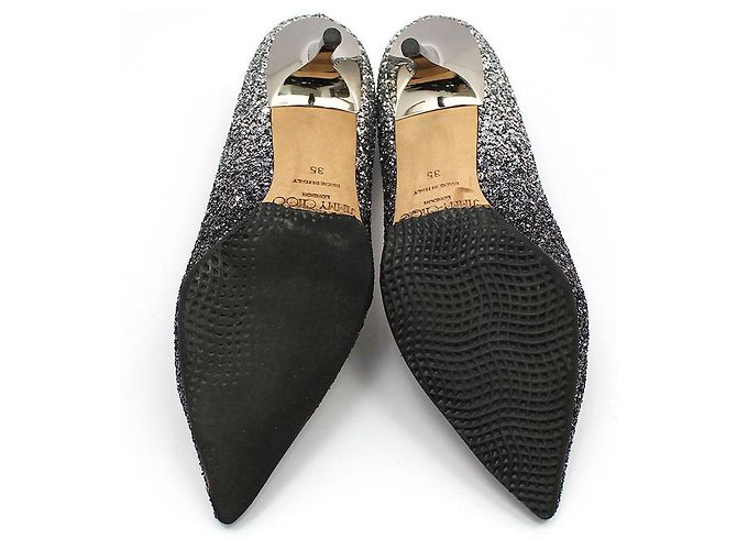 Jimmy Choo ROMY Glitter High Heel Pumps Schwarz - Ansicht 6