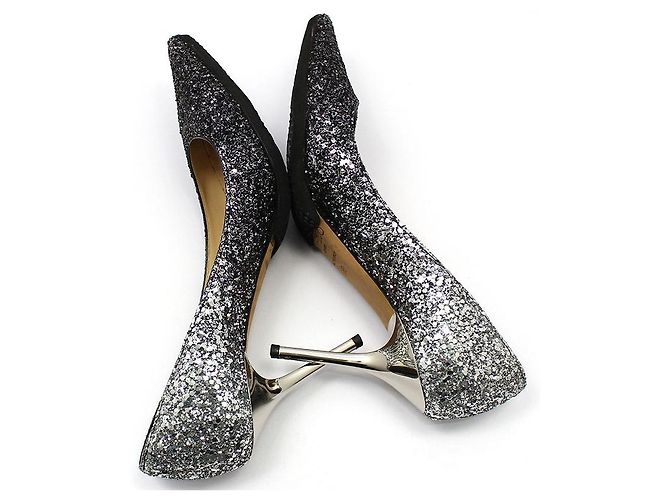 Jimmy Choo ROMY Glitter High Heel Pumps Schwarz - Ansicht 7