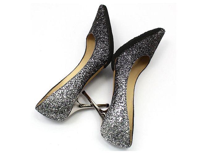Jimmy Choo ROMY Glitter High Heel Pumps Schwarz - Ansicht 8