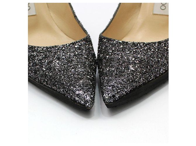 Jimmy Choo ROMY Glitter High Heel Pumps Schwarz - Ansicht 9