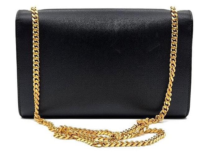 Saint Laurent Borsa a tracolla Monogram Kate Chain Nero - vista 3