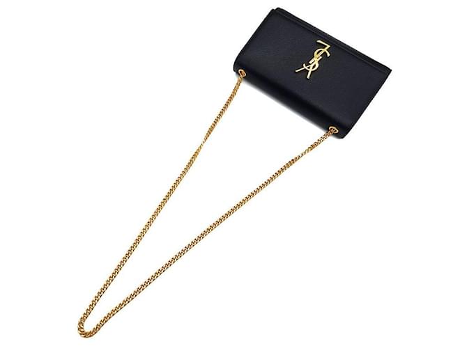 Saint Laurent Borsa a tracolla Monogram Kate Chain Nero - vista 4