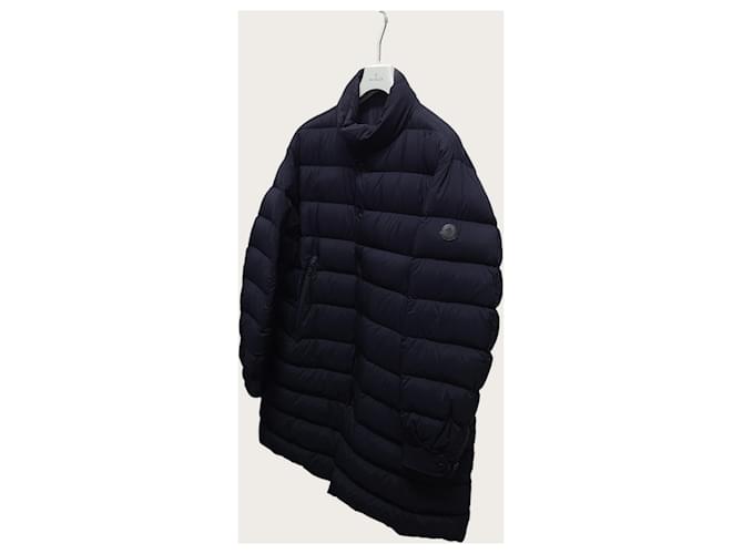 Moncler TAILLEFER Reversible Long Down Jacket Blue - view 2