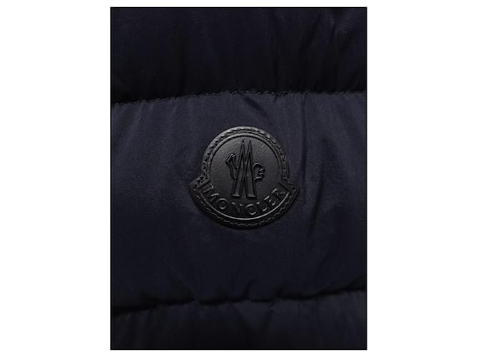 Moncler TAILLEFER Reversible Long Down Jacket Blue - view 4