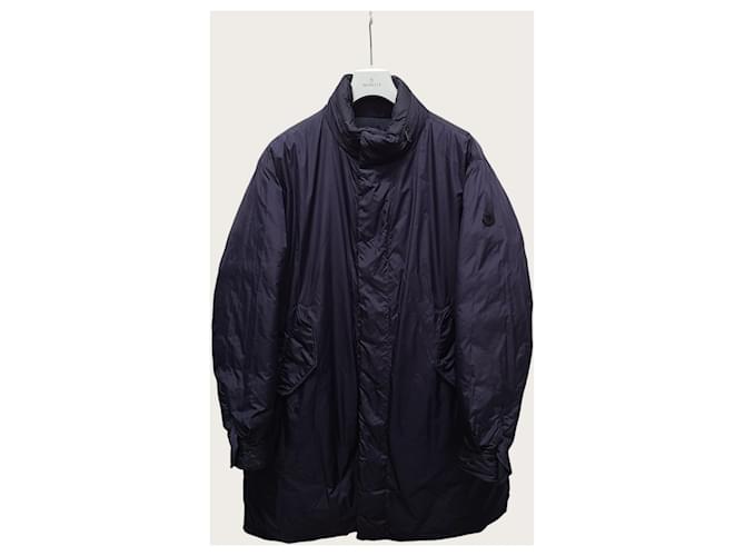 Moncler TAILLEFER Reversible Long Down Jacket Blue - view 5