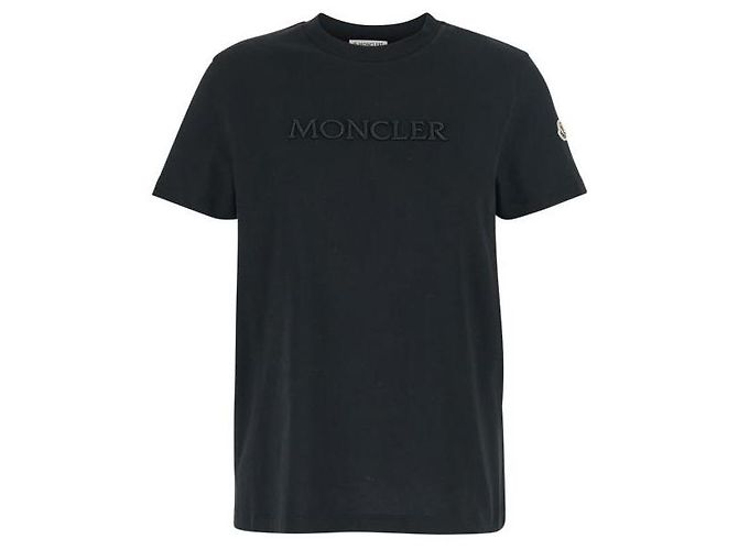 Moncler T-Shirt aus Baumwolle mit tonales Logo - Ansicht 4