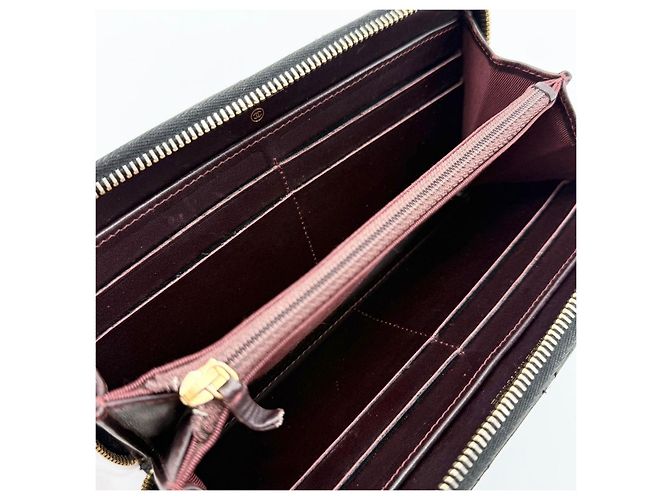 Chanel Portafoglio lungo con zip Caviar Gold Nero - vista 6