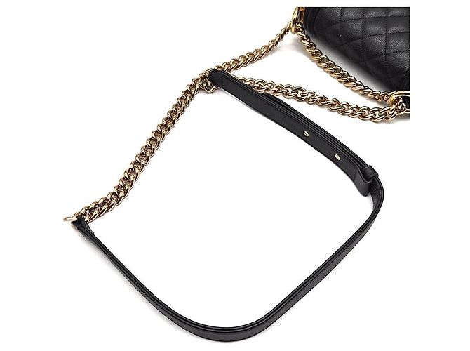 Boy Chanel Borsa con patta verticale in caviar Nero - vista 5