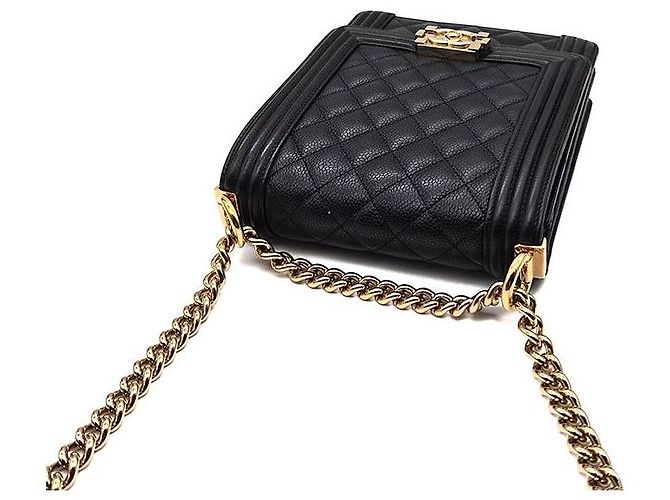 Boy Chanel Borsa con patta verticale in caviar Nero - vista 6