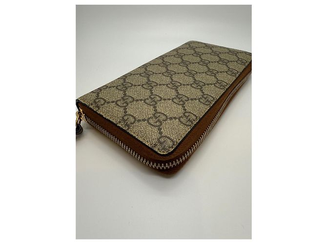 Gucci Portafoglio con zip Supreme D'oro - vista 11
