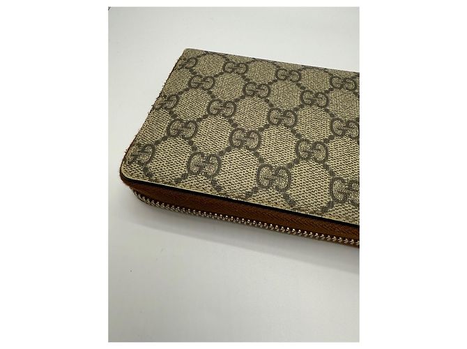 Gucci Portafoglio con zip Supreme D'oro - vista 13