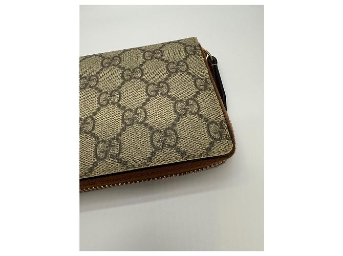 Gucci Portafoglio con zip Supreme D'oro - vista 14