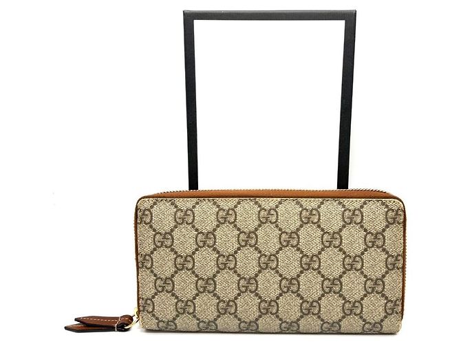 Gucci Portafoglio con zip Supreme D'oro - vista 3